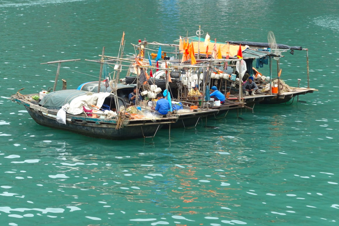 Fishermen in Ha Long Bay